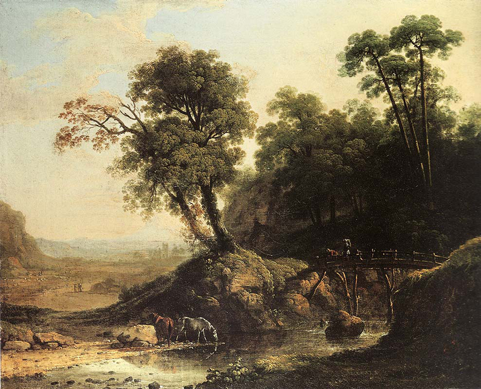 Landscape with River and Horses